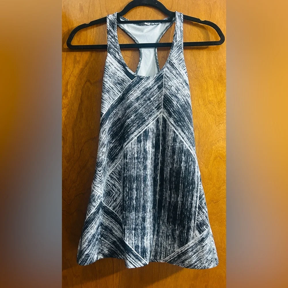 Lululemon Black White Cool Racerback black white Tank Top.